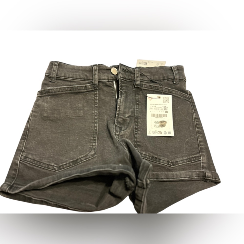 Zara girls Kids Black Shortalls Size 13-14 Casual‎ Solid